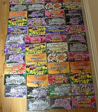 some of the memorial plaques for the hanging baskets